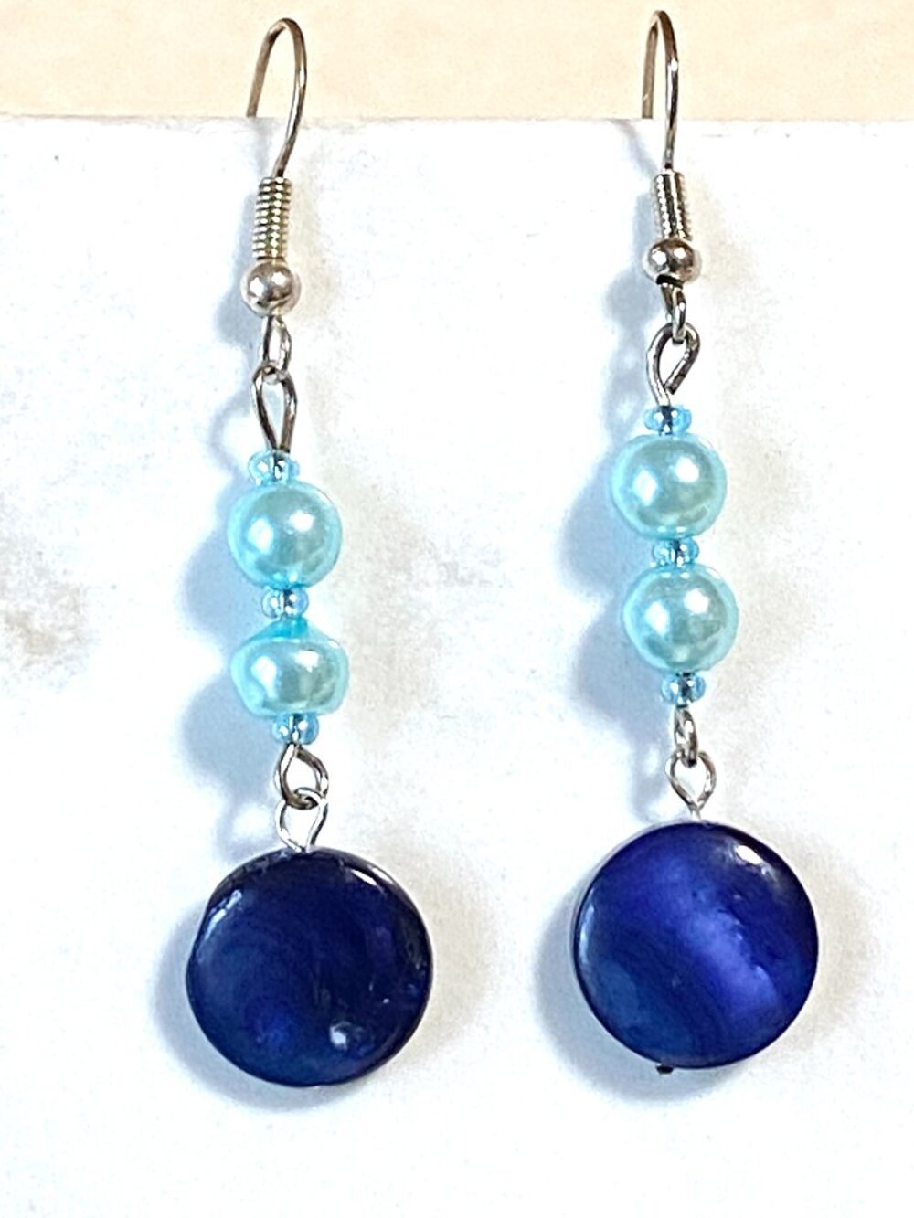 3/$10, Blue Beaded Dangle Earrings